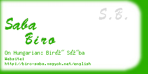 saba biro business card